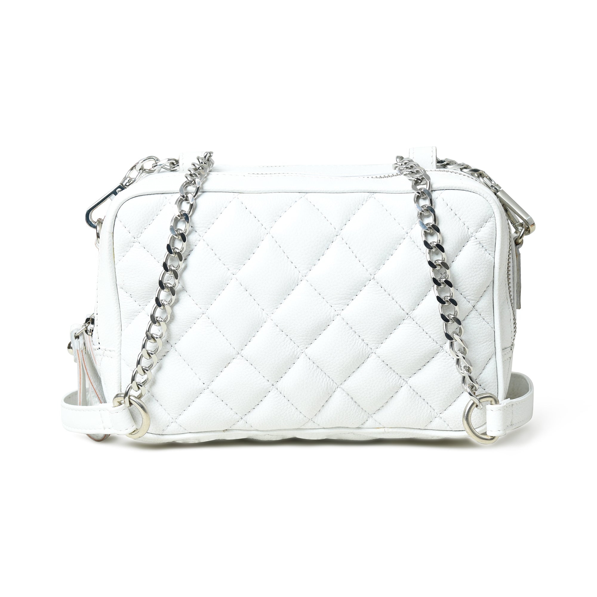 Mini sac bandoulière matelassé, blanc