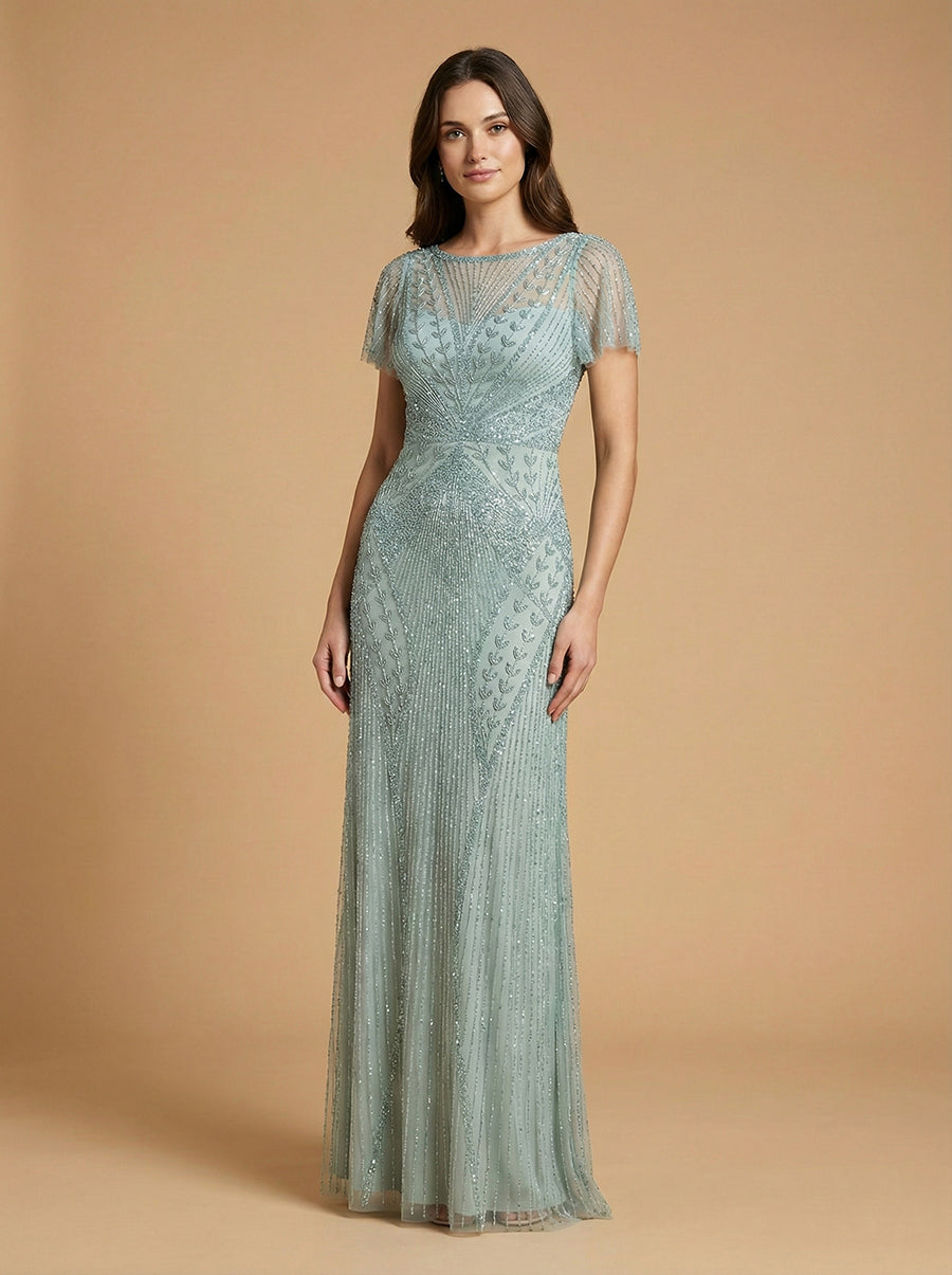 The Lara Beaded Flutter Gown