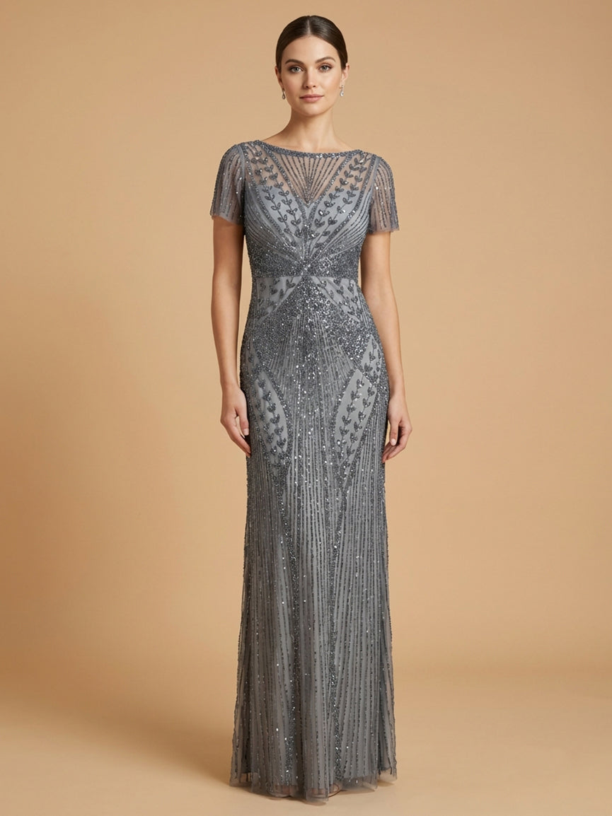 The Lara Beaded Flutter Gown
