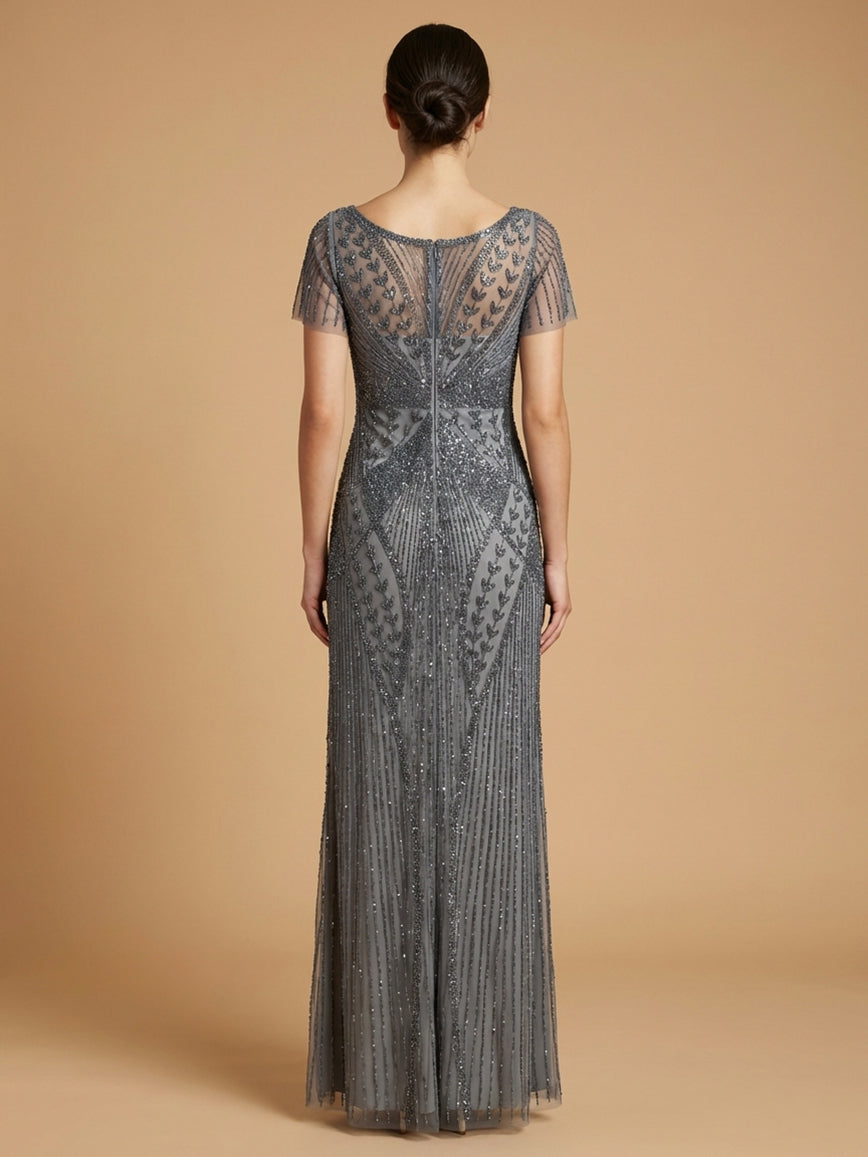 The Lara Beaded Flutter Gown