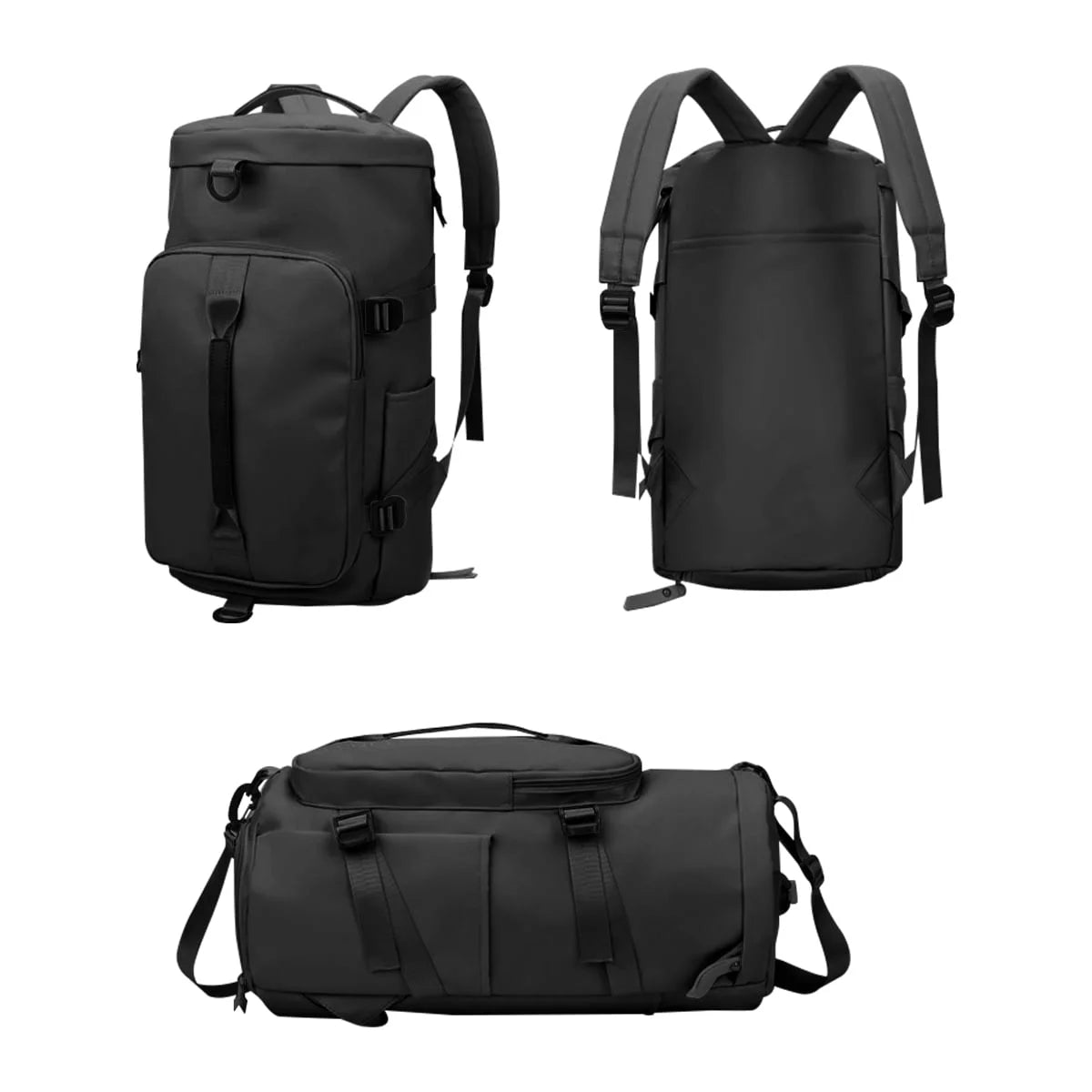 Kabuer Overnight Bag Gym Travel Duffle Bag for Men and Women Weekender, Multifunctional, Black