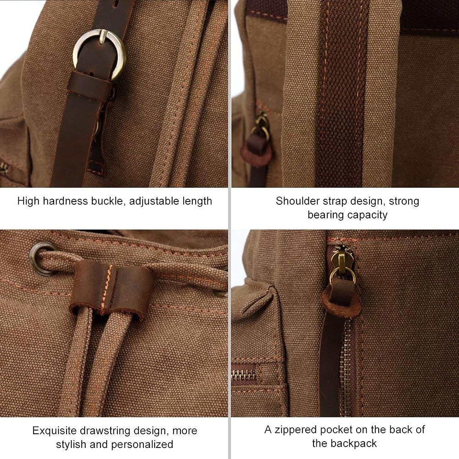 AUGUR High Capacity Canvas Vintage Backpack 35L - Laptop Compartment, Unisex