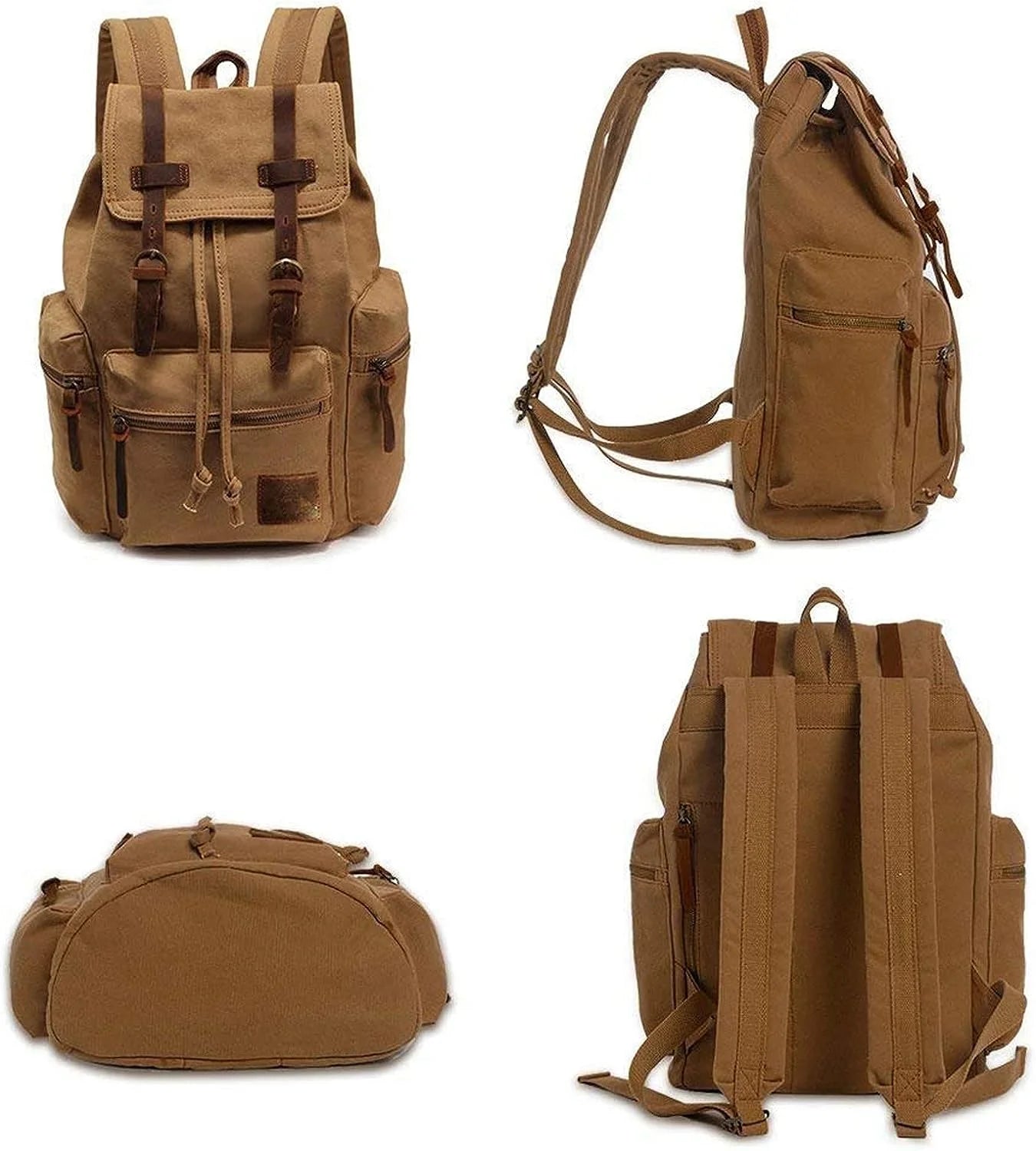 AUGUR High Capacity Canvas Vintage Backpack 35L - Laptop Compartment, Unisex