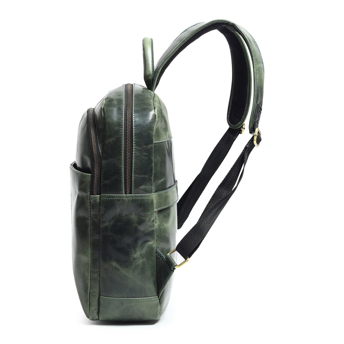 Sac à dos de luxe en cuir italien, vert