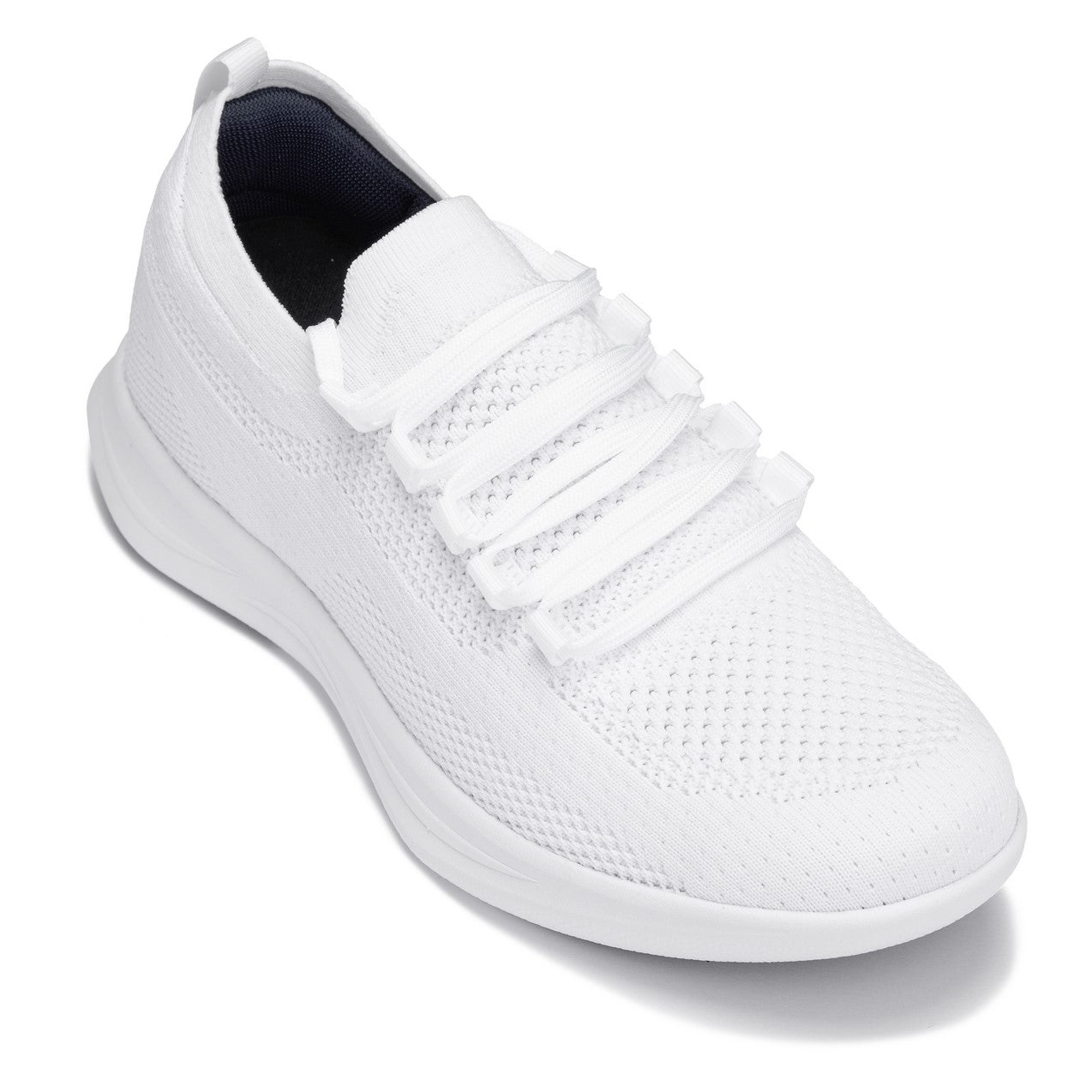 White sneaker with velcro straps on a white background