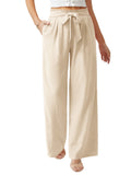 Anygrew Women Casual Wide Leg Pants High Waisted Business Work Casual Pants Loose Flowy Beach Palazzo Pants