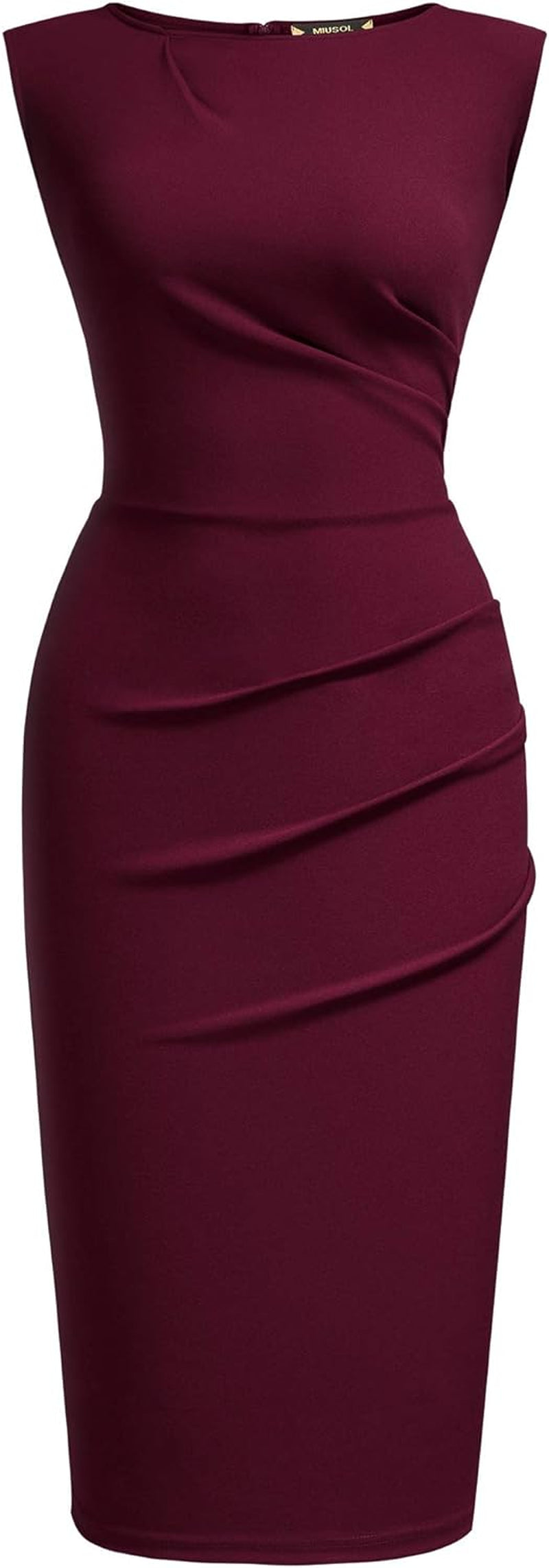 Miusol Women'S Retro Ruffle Style Slim Work Pencil Dress